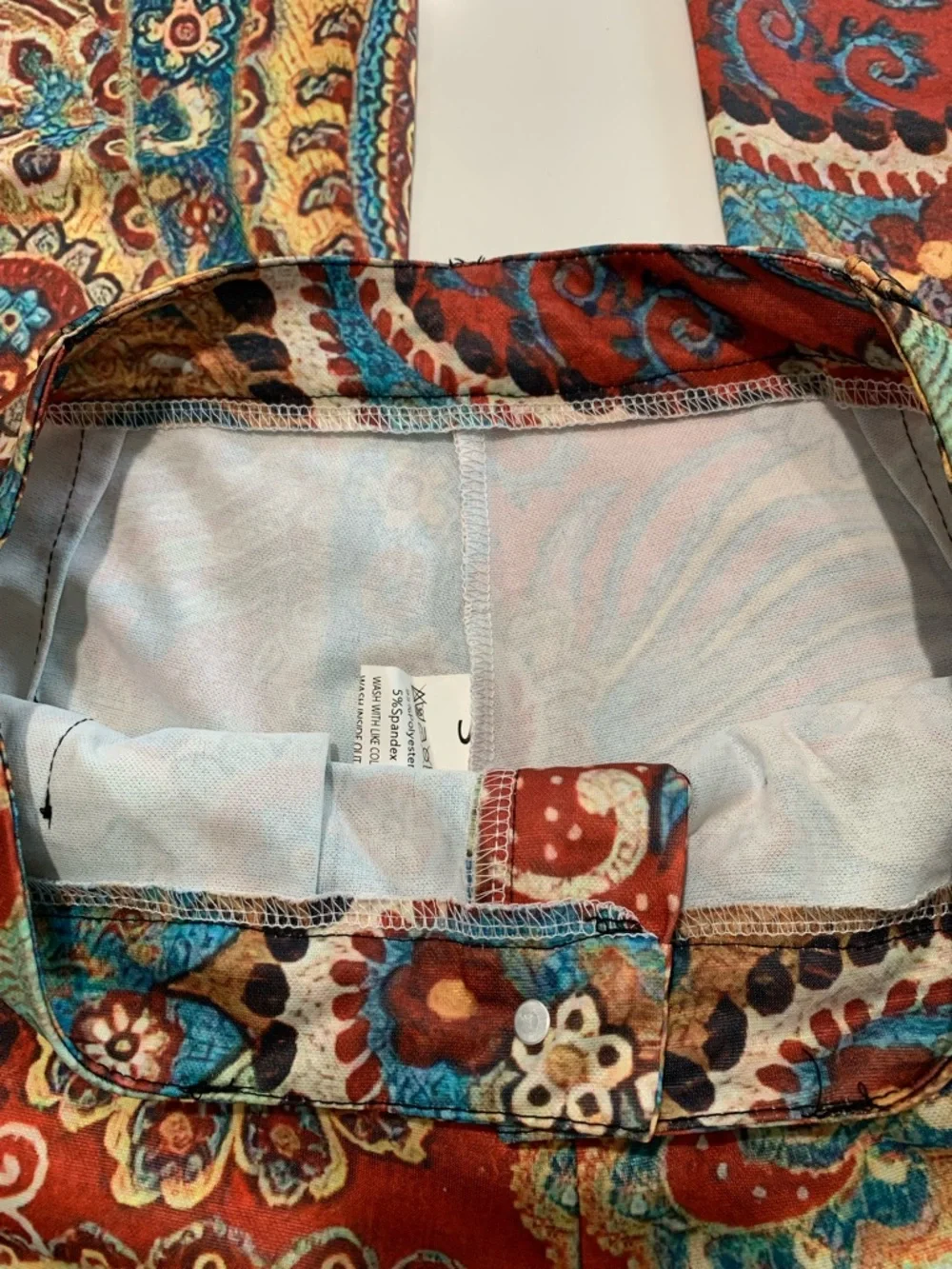 High-waisted Paisley Flare Retro Boho Festival Pants, Vintage inspired Coachella - Picture 5 of 10